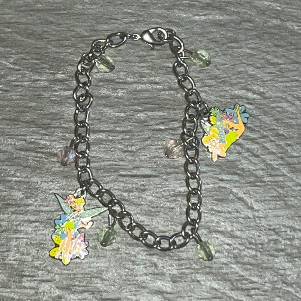 Tinker bell Tinkerbell Disney silver charm bracelet